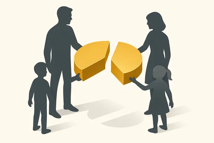 חלוקה בסיסית בין בן זוג וילדים