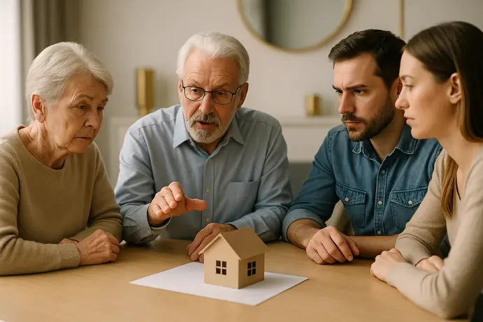 חלוקה בסיסית של ירושה בין בן זוג לילדים