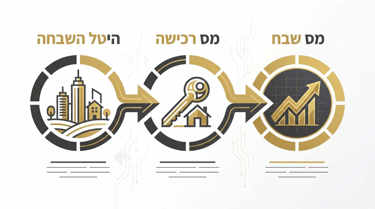 תרשים עוגה המציג את חלוקת המסים בעסקאות נדל