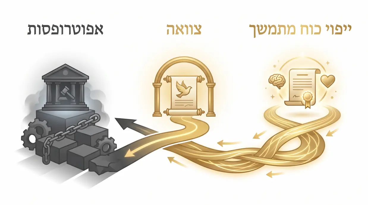 איור בעברית המשווה בין ייפוי כוח מתמשך, צוואה ואפוטרופסות