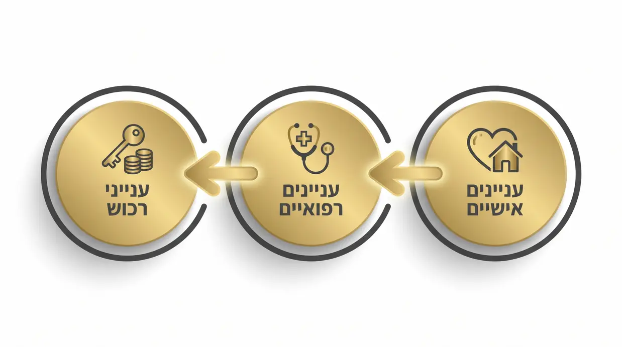 אינפוגרפיקה בעברית המציגה שלושה תחומים של ייפוי כוח מתמשך