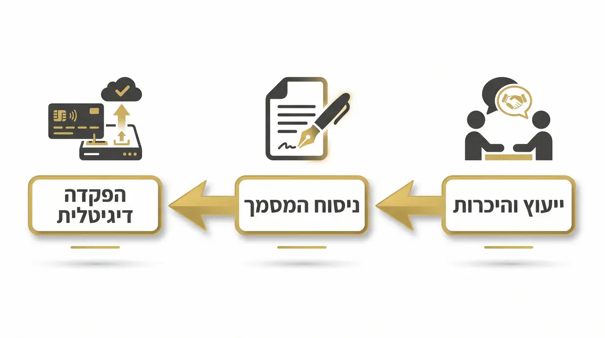 אינפוגרפיקה המציגה את שלבי העבודה של עורך דין בייפוי כוח מתמשך