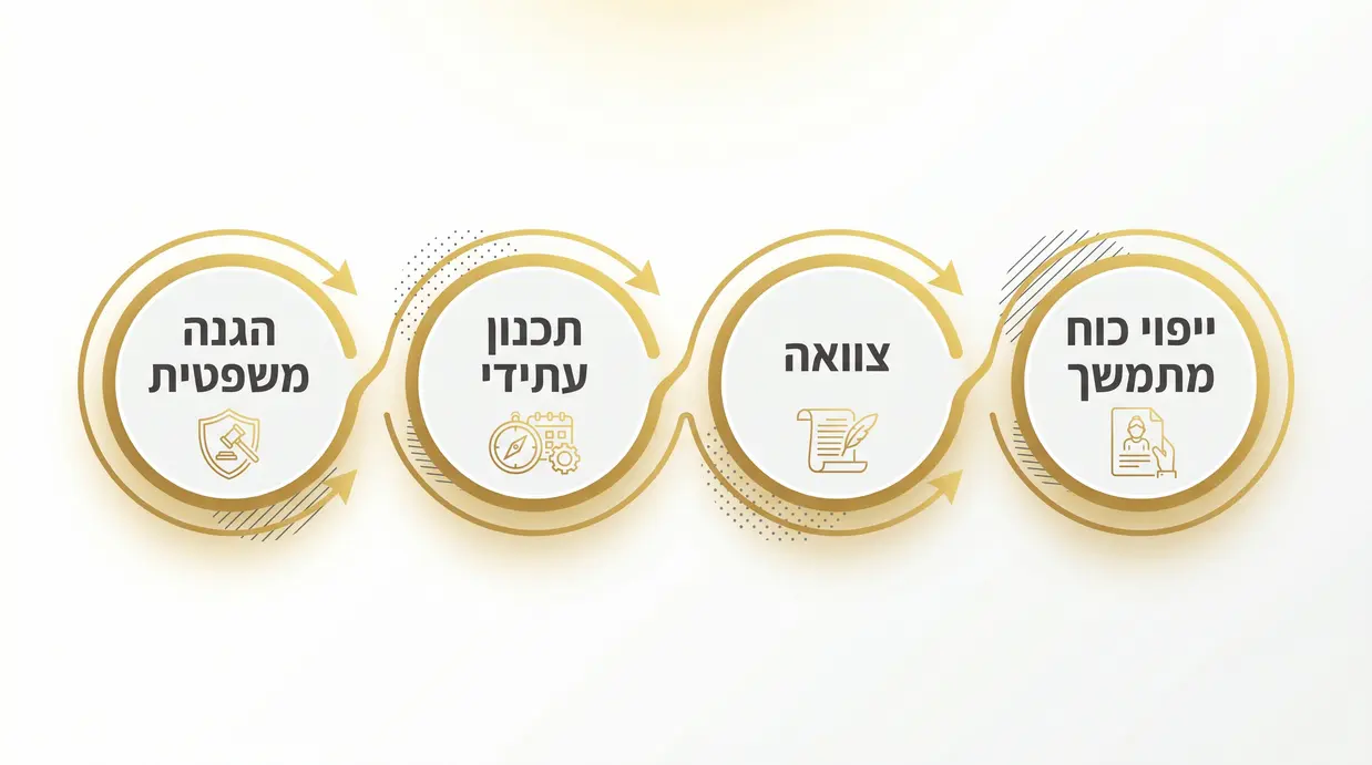 אינפוגרפיקה בעברית המציגה את הקשר בין צוואה לייפוי כוח מתמשך