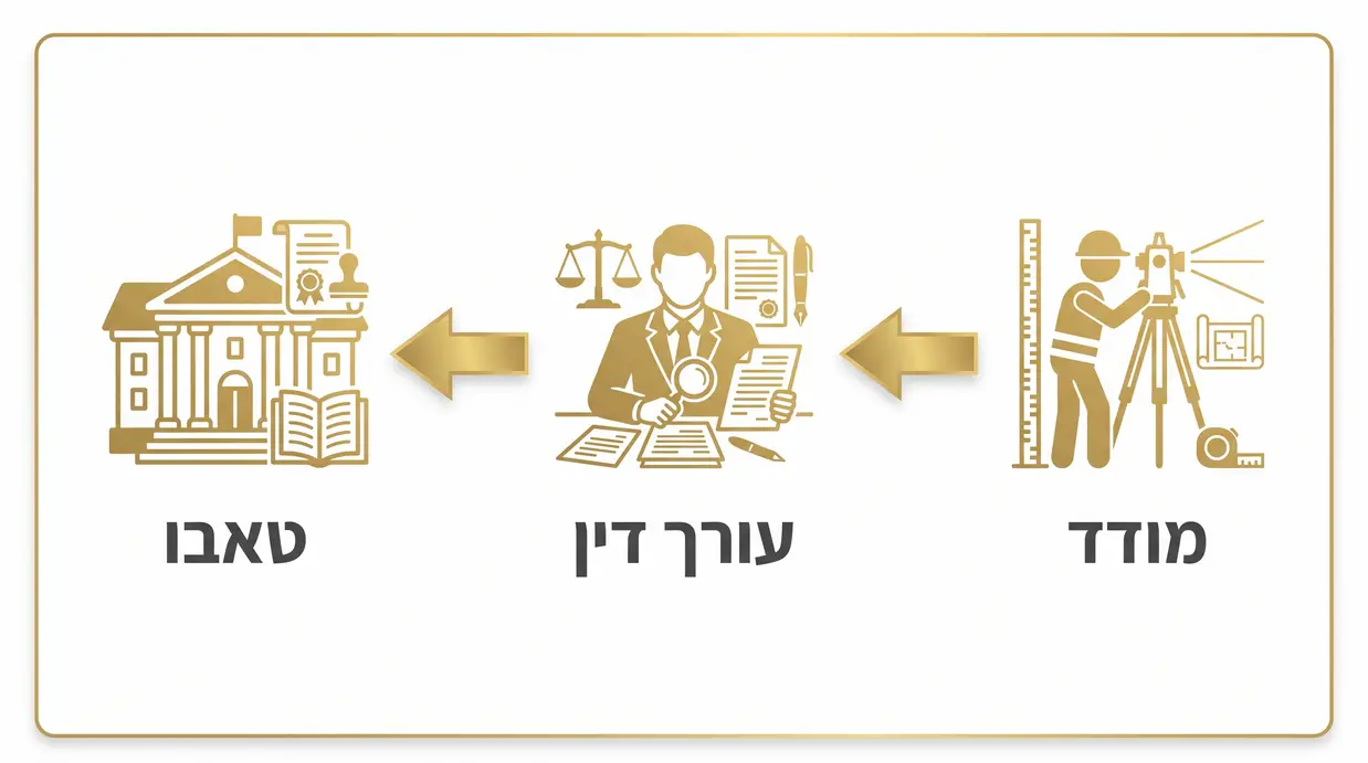 תרשים זרימה של שלבי רישום בית משותף בטאבו