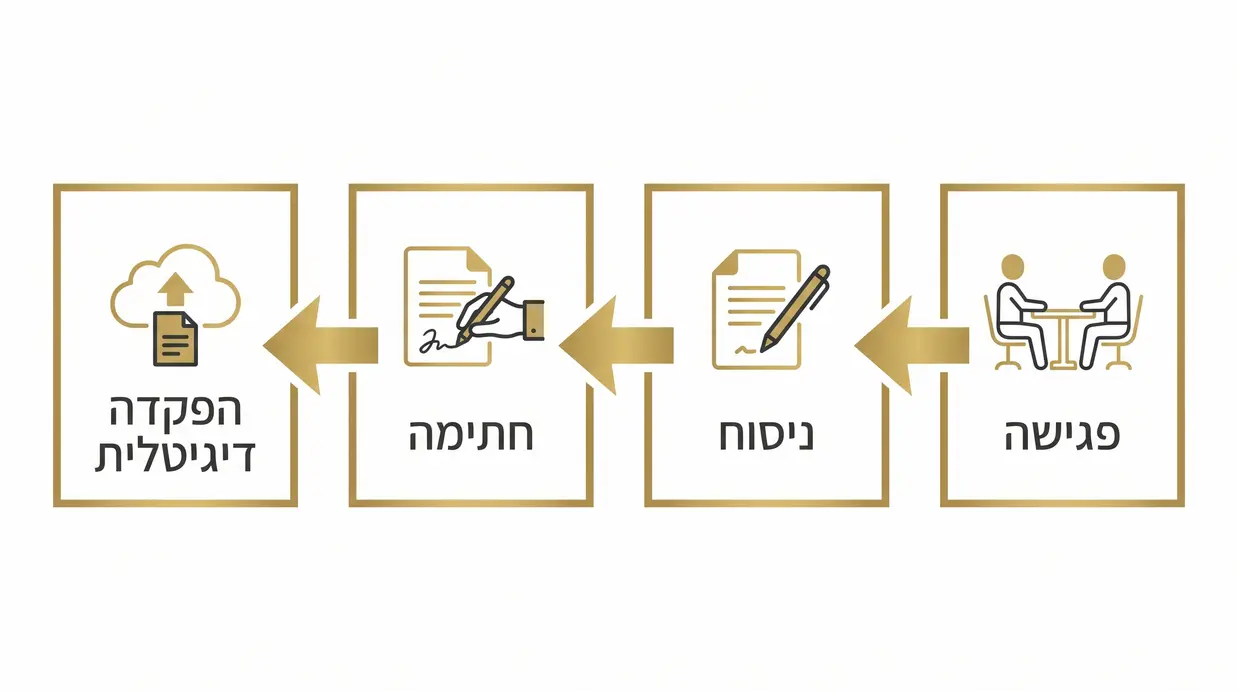 תרשים זרימה של שלבי העבודה בעריכת ייפוי כוח מתמשך
