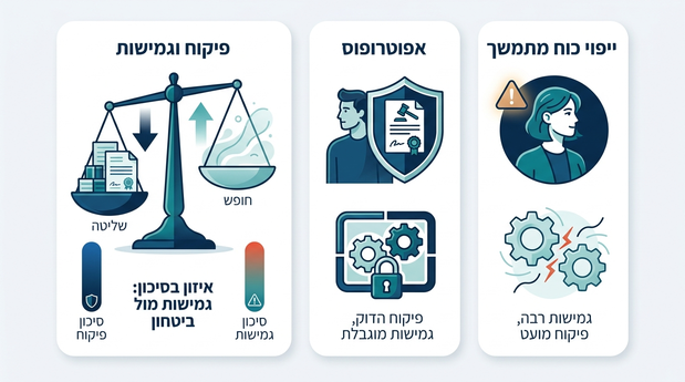 אינפוגרפיקה בעברית המשווה בין ייפוי כוח מתמשך למינוי אפוטרופוס עם דגש על פיקוח וגמישות